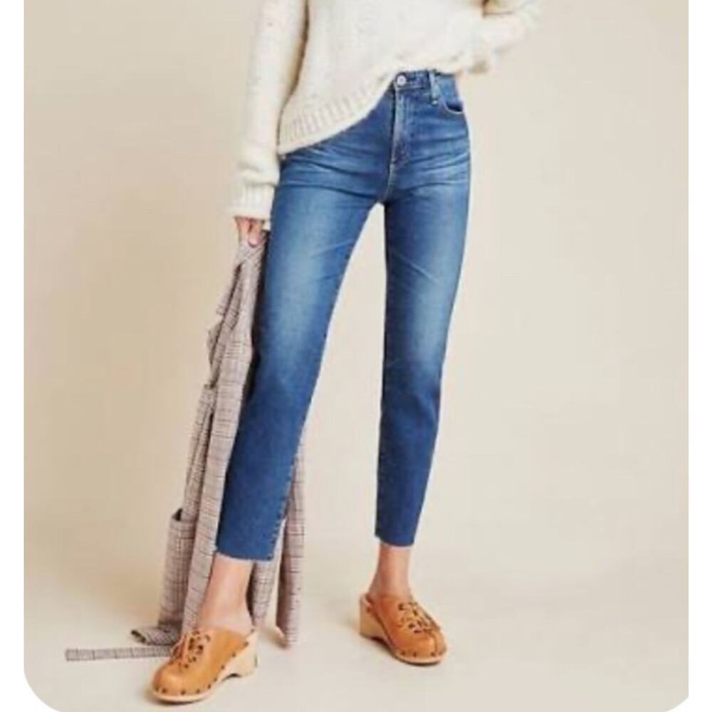 AG Adriano Goldschmied The Isabelle High Rise Straight Crop Jeans Womens Sz 27R